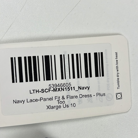 Sucrefas Blue Hi-Lo Dress with Lace Neckline - Picture 4 of 11